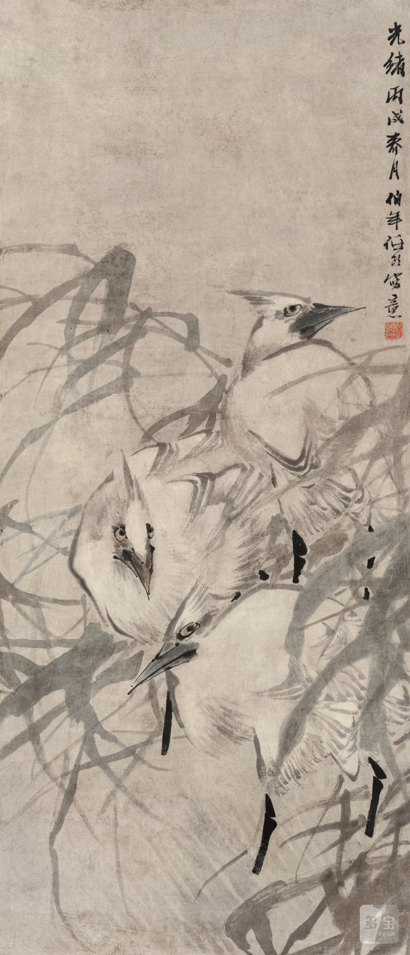 任伯年 1840-1895 白鹭 - 图2